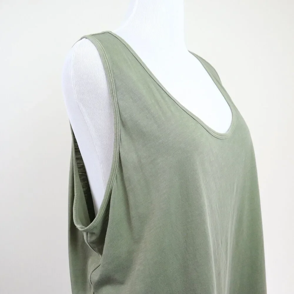 Athleta Size 3X Organic Daily Tank Coop Neck Shadow Olive Green - Picture 7 of 9
